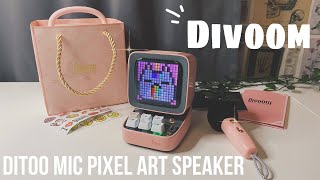 Divoom DitooMic Pixel Art Speaker  ASMR Unboxing 💗 [upl. by Nimsay]