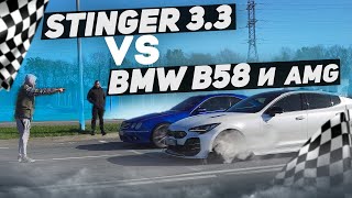 Kia Stinger 33 Stage2 VS Toyota 2jzgte vs Mercedes Sl55 Amg КАЛИНИНГРАД [upl. by Eatnoled]