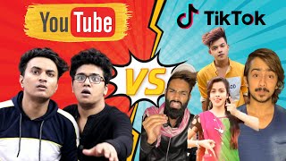 TIKTOKERS VS YOUTUBERS  Who is Better   Content Review  Shetty Brothers [upl. by Lipp114]