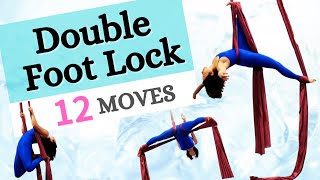 Aerial Silks DOUBLE FOOT LOCK Moves  Beginner Tutorial [upl. by Henni895]