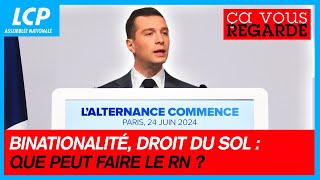 Binationalité droit du sol  que peut faire le RN   Ça vous regarde  25062024 [upl. by Earlie314]