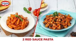 Red Sauce Pasta Recipes  Penne Arrabbiata and Farfalle Puttanesca Recipe  Easy Italian Pasta Dish [upl. by Dich277]