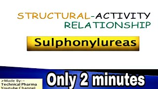 SAR Of Sulfonylureas  Structural Activity Relationship of Sulfonylureas in hindi [upl. by Mcnalley]