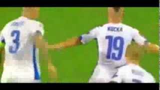 Slovakia vs Spain 10 Goal Juraj Kucka Free Kick [upl. by Tace426]