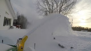 John Deere 3039R snowblower vs blizzard [upl. by Narib332]