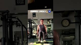 Dumbbell shrugs 🏋️💪🏼 shrugsworkout dumbbellshrugs workout hiphop bts mrbeast [upl. by Palgrave961]