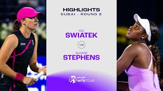 Iga Swiatek vs Sloane Stephens  2024 Dubai Round 2  WTA Match Highlights [upl. by Lennon740]