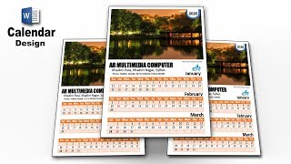 MS Word Tutorial Microsoft Word Calendar 2020 Calendar Design Ideas Word Monthly Calendar By AR [upl. by Voorhis]