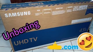 Unboxing TV 4K 43quot Samsung MU6100 [upl. by Noiemad]