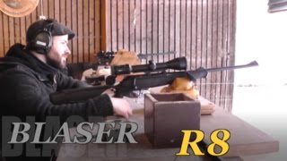 Shooting a Blaser R8 Professional Success caliber 93x62 [upl. by Nerb569]