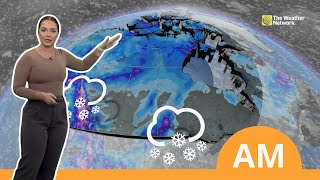 Canadas National Forecast Wet or snowy coasts but clear skies in between [upl. by Tasiana182]