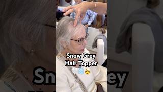 Snow Grey 🤍 hairtopper greyhair thinhair thinhairsolutions tutorial grayhair thinninghair [upl. by Kronfeld95]