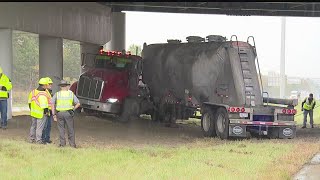 Semi driver hurt in I76 crash [upl. by Waldack552]