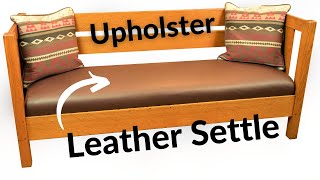 Upholster an Antique Settle  Settee L amp JG Stickley 232 Couch Upholstery reupholster Mission Sofa [upl. by Towney658]