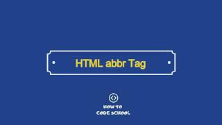 HTML abbr Tag [upl. by Meagher]