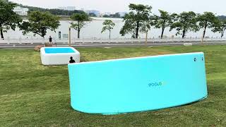 iPoolGo PVC drop stitch inflatable above ground pool size customization [upl. by Anattar328]