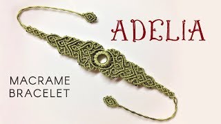 Macrame bracelet tutorial  The Adelia  Simple but elegant macrame pattern [upl. by Northway993]