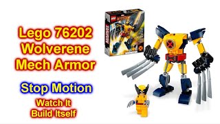 LEGO Marvel Wolverine Mech Armor 76202 Building Set Stop Motion It Builds Itself [upl. by Schaab886]