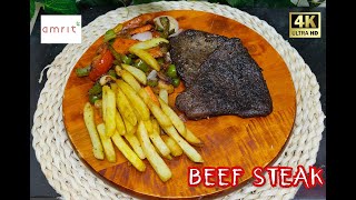 Beef Steak  Recipe in Malayalam  Simpe Beef Steak  amrit  Ep42 [upl. by Mcmaster498]