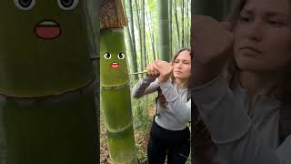 Survival Bushcraft Skills Bamboo Pani 🥶survival bushcraft camping outdoors skills shorts [upl. by Maclaine20]