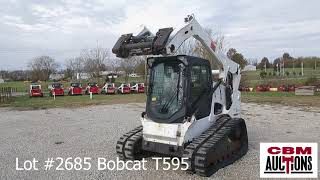 Lot 2686 2013 Bobcat T750 Rubber Track Skid Steer Loader 3108hrs Cab Heat Air Foot Controls [upl. by Carmen]