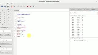 Subtraction of 16 bit numbers in 8085 simulator [upl. by Ileane67]