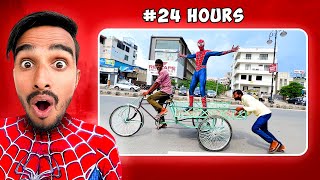 Living 24 HOURS देसी SPIDERMAN 😂 Virender Singh [upl. by Yentihw]