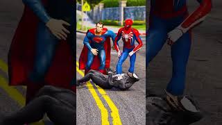 GTA V  SUPERMAN SAVES SPIDERMAN FROM VENOM coffin dance song cover [upl. by Adamsen]