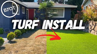 HOW TO INSTALL SYNTHETIC GRASS  DIY Artificial Grass [upl. by Bryon]