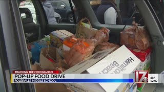 Popup food drive at Rolesville Middle School [upl. by Bea]