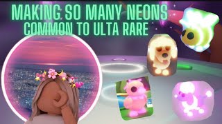 Making So Many Neons In Adopt Me  Neon Making Videos [upl. by Garwood]