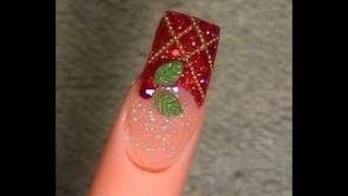 Acrylic Nails Tutorial  Christmas design 1 2010 [upl. by Marjorie]