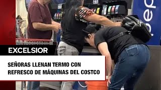 Señoras llenan termo con refresco de máquinas del Costco [upl. by Zealand760]