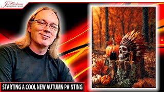 Lets Jump into an Autumn Painting  Live Art and Chat [upl. by Yerga]