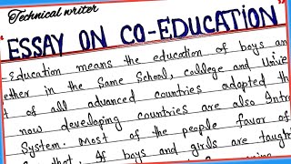 Essay on CoEducation  Advantages and disadvantages of Coeducation  Co Education  Handwriting [upl. by Jovia318]