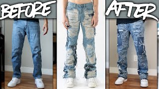 DIY  Custom WhoDecidesWar FULLY DISTRESSED Denim Jeans  JULIUS [upl. by Nidorf]