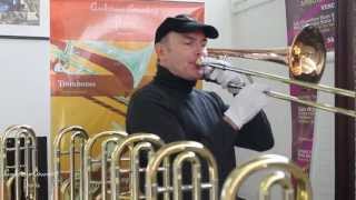 Jacques Mauger testing AC 440 Trombones at the Antoine Courtois Factory  Antoine Courtois Paris [upl. by Nylinnej]