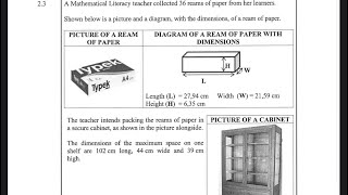 Mathematical literacy grade 12 Packaging Exam Question paper [upl. by Burrow]