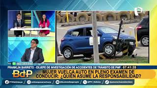 Mujer vuelca vehículo en pleno examen de manejo ¿Quién asume la responsabilidad🚗 [upl. by Shaper]