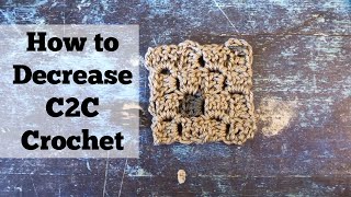 How to Decrease C2C Crochet Corner to Corner Method Video Tutorial [upl. by Austine]