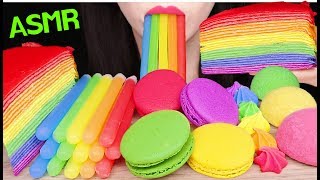 ASMR NIKLNIP WAX STICK BUBBLES RICE CAKES CREPE CAKE 닉클립 왁스 스틱 크레이프 케이크 먹방 EATING SOUNDS [upl. by Retsevel]