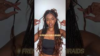 ✨ Ready to add some elegance with French curls braids braids braidhairstyles boxbraids [upl. by Eilyab]