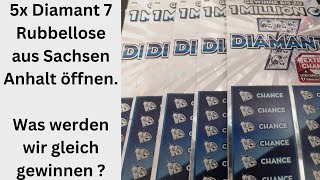 5x Diamant 7 Rubbellose öffnen  Die teuersten Rubbellose aus Sachsen Anhalt [upl. by Adnalram]