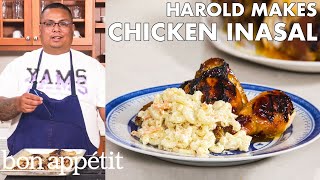 Harold Makes Grilled Chicken Inasal  From The Home Kitchen  Bon Appétit [upl. by Eittel]