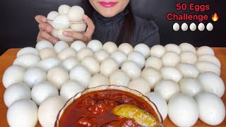 😱 50 EGGS EATING CHALLENGE 🔥ASMR EATING 50 EGGS l spice asmr l FOOD CHALLENGE [upl. by Ellehcal452]