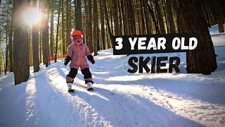 Toddler Skiing  3 Year Old Ski Buddy [upl. by Ayortal]