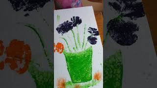 COLORINDO UM QUADRO COM FLORES DE PLÁSTICOshorts [upl. by Eugor301]