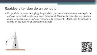 CONSERVACION DE LA ENERGIA MECANICA DE UN PENDULO ejercicios N°13 calcular tensión de un péndulo [upl. by Fraser173]