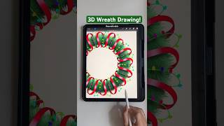 Holiday Wreath drawing digitalpainting procreate ipad digitalart art christmas 3dart cute [upl. by Gamages327]