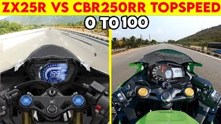 NINJA ZX25R VS CBR 250RR  0 TO 200  TOPSPEED [upl. by Aryaz]